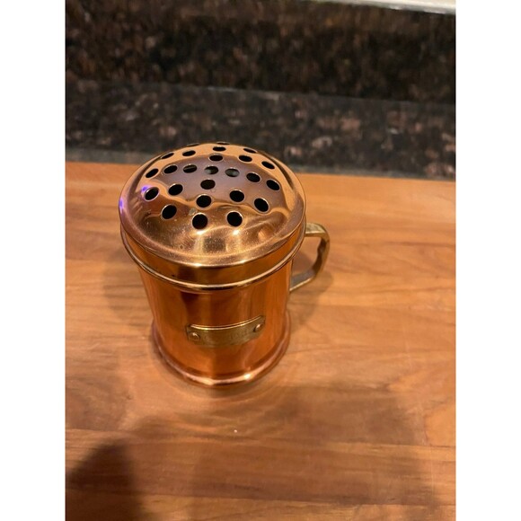 Solid Copper Cheese Shaker Brass Handle and Plaque - Picture 3 of 7